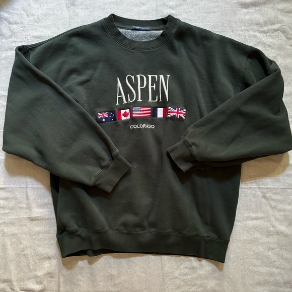 Brandy Melville Tops - Brandy Melville • Aspen Embroidered Erica Oversized Sweatshirt